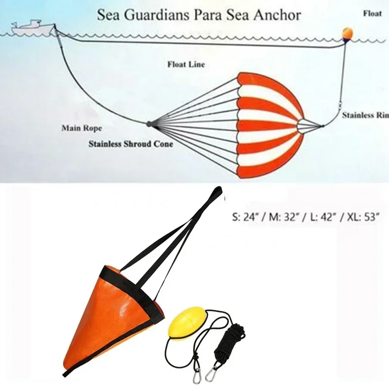 24/32/42/53'' Sea Drogue Ancho - đánh giá và giá Fishing Kayak Anchor
